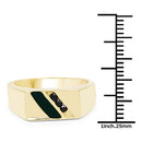 14K Yellow Gold Plated 0.12 Carat Genuine Black Diamond .925 Sterling Silver Ring