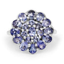 2.70 Carat Genuine Tanzanite .925 Sterling Silver Ring