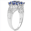 1.65 Carat Genuine Tanzanite .925 Sterling Silver Ring