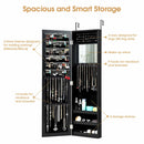 Full Length Mirror Jewelry Cabinet with Ring Slots and Necklace Hooks