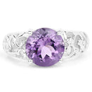 3.30 Carat Genuine Amethyst .925 Sterling Silver Ring