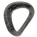 1.02 Carat Genuine Black Diamond .925 Sterling Silver Ring