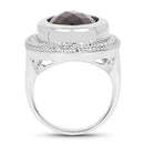 7.90 Carat Genuine Smoky Quartz .925 Sterling Silver Ring