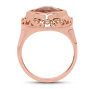 14K Rose Gold Plated 3.25 Carat Genuine Pink Rutile .925 Sterling Silver Ring