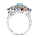 3.70 Carat Genuine Multi Stone .925 Sterling Silver Ring