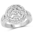 14K Yellow Gold Plated 0.21 Carat Genuine White Diamond .925 Sterling Silver Ring