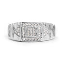 14K White Gold Plated 0.21 Carat Genuine White Diamond .925 Sterling Silver Ring