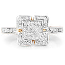 14K Yellow Gold Plated 0.24 Carat Genuine White Diamond .925 Sterling Silver Ring