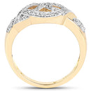 14K Yellow Gold Plated 0.21 Carat Genuine White Diamond .925 Sterling Silver Ring