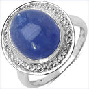 7.10 Carat Genuine Tanzanite .925 Sterling Silver Ring