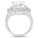 9.77 Carat Genuine Crystal Quartz & White Topaz .925 Sterling Silver Ring