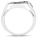 0.31 Carat Genuine Blue Diamond .925 Sterling Silver Ring