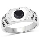 1.53 Carat Genuine Black Diamond .925 Sterling Silver Ring