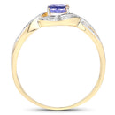 0.75 Carat Genuine Tanzanite .925 Sterling Silver Ring