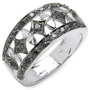 0.29 Carat Genuine Blue Diamond .925 Sterling Silver Ring