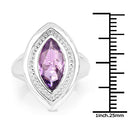 2.00 Carat Genuine Amethyst .925 Sterling Silver Ring