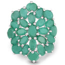 5.88 Carat Genuine Emerald .925 Sterling Silver Ring
