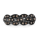 0.31 Carat Genuine Champagne Diamond .925 Sterling Silver Ring