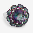 11.45 Carat Genuine Rainbow Quartz .925 Sterling Silver Ring