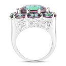 11.45 Carat Genuine Rainbow Quartz .925 Sterling Silver Ring