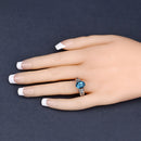 2.72 Carat Genuine London Blue Topaz and Blue Diamond .925 Sterling Silver Ring