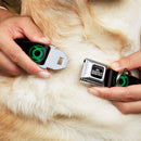 DC LEAGUE OF SUPER-PETS Logo Full Color Black/White Seatbelt Buckle Collar - DC League of Super-Pets Green Lantern Logo Black/Green