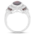 4.06 Carat Genuine Garnet .925 Sterling Silver Ring