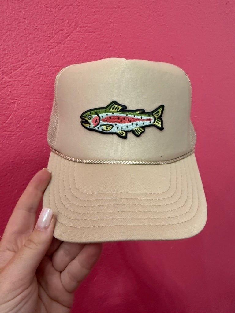 Rainbow Trout Patch Trucker Hat