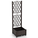 Raised Garden Bed with Trellis Planter Box for Climbing Plants -Brown