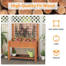 Raised Garden Bed with Trellis Wooden Elevated Planter Box with Legs