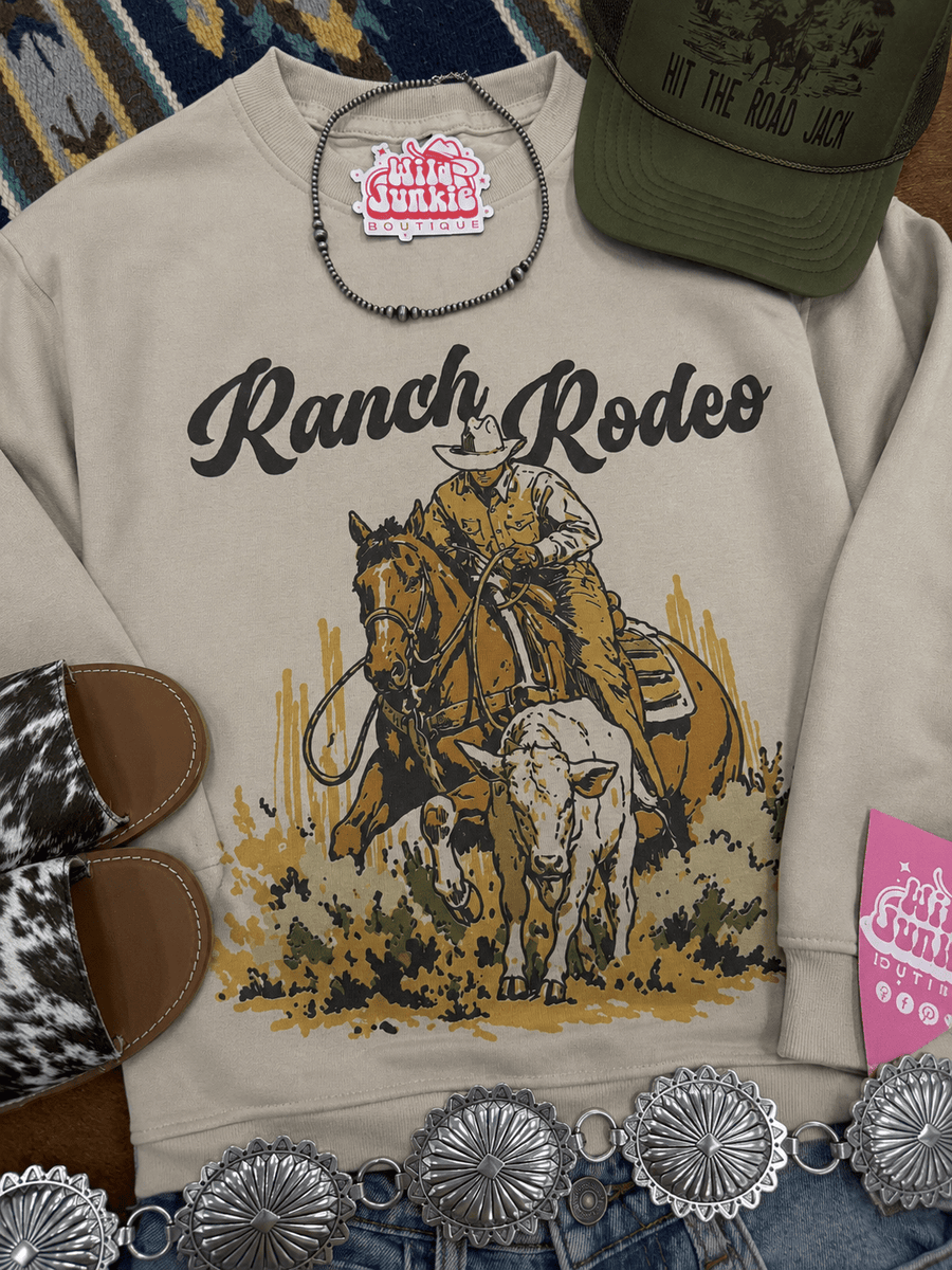 Ranch Rodeo Cowboy Roping Graphic Sweatshirt