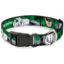 Plastic Clip Collar - Green Lantern Green Glow w/Text