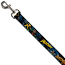 Dog Leash - Batman & Robin in Action w/Text Black