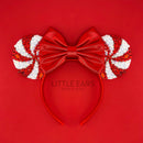 Red Candycane Sparkle Mickey Ears