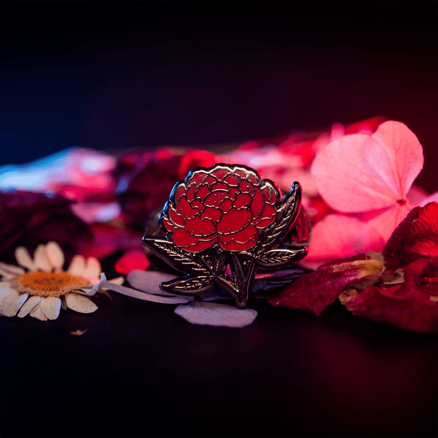 Red of Winter Peony Enamel Pin | Limited Edition