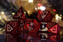 Candy Cane Wonderland - Red Glass Dice Set