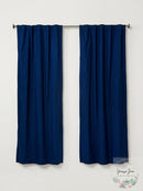 Skyline Velvet 50X 84 Inches Rod Pocket/Back Tab Window Curtain Panel in Navy