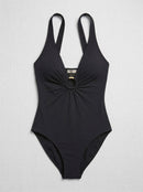 Bleu by Rod Womens Plunge Halter One-Piece Swimsuit
