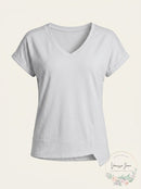 Calvin Klein Performance V-Neck Asymmetrical-Hem Top, Size XS
