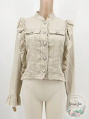 INC International Concepts I.N.C. Ruffled Linen Jacket, Size XS