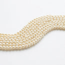 Weebee 200Pcs Glass Pearl Beads Loose Spacer Round Czech, Cream /4mm