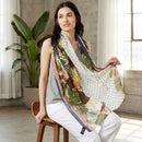 INC International Concepts Tropical Stripe Scarf Wrap & Cover-Up Pareo Peach