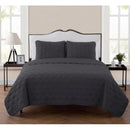 VCNY Home Kaleidoscope 3-Piece Grey Geometric Quilt Set  King