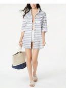 Dotti Womens Baja Striped Cotton Dress Swim Cover-up, Size Small