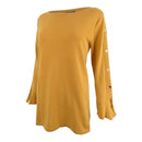 Alfani Womens  Embellished Jewel Neck  French Gold Sweater Size PS
