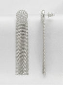 Aqua Crystal Fringe Drop Earrings