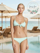 ZINKE Womens Front Tie Triangle Bikini Top,Size Medium