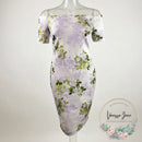 Calvin Klein Women's Off-The-Shoulder Floral Scuba Sheath Dress