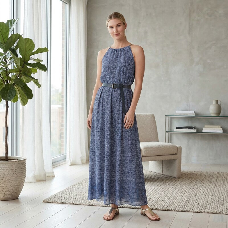 maxi michael kors dress Michael Kors Women's Tiered Maxi Dress - Pink - Size L