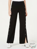 Almost Famous Juniors Faux Pearl-Trimmed Wide-Leg Pants, Size XS